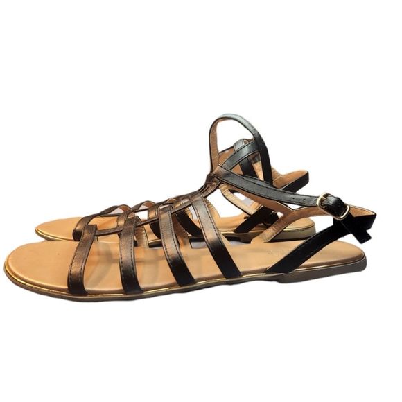 Charlotte Russe Shoes Flats Stappy Sandals Black Womens Size 9 - Picture 4 of 10